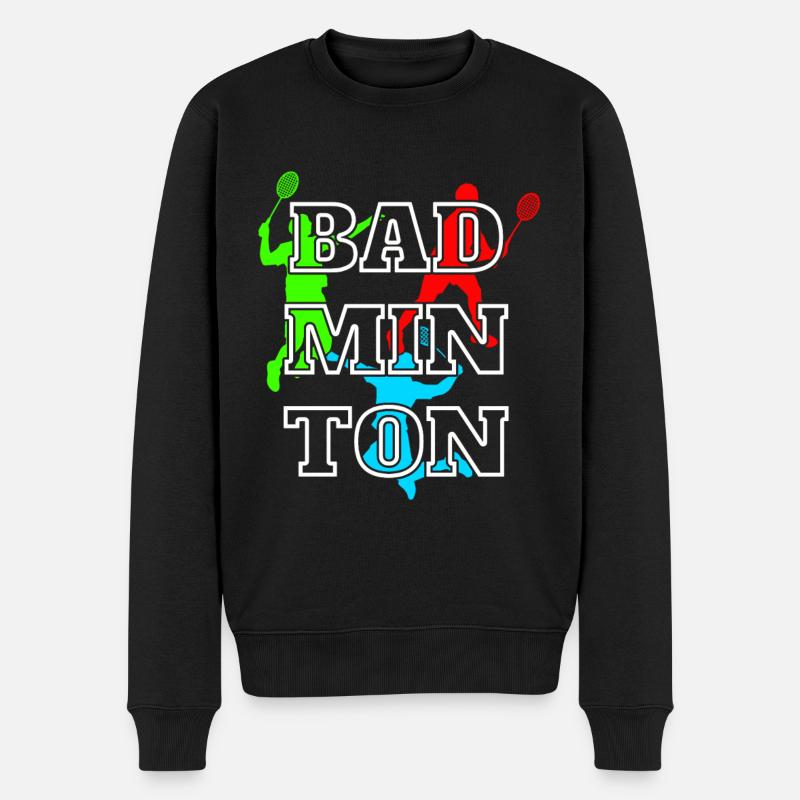 Badminton - Männer Premium Bio Pullover - Schwarz
