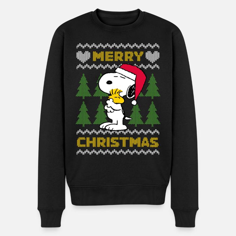 Peanuts Snoopy Weihnachten Ugly Christmas - Männer Premium Bio Pullover - Schwarz