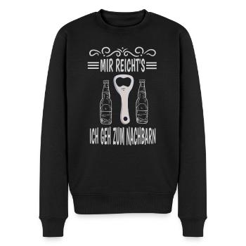 Bier Spruch Mir Reicht's Ich Geh Zum Nachbarn - Männer Premium Bio Pullover - Schwarz - Vorne - Nico (187cm)
