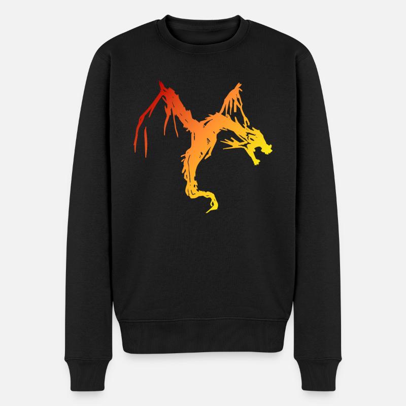 Drache | Monster | Fabelwesen | Dinosaurier - Männer Premium Bio Pullover - Schwarz