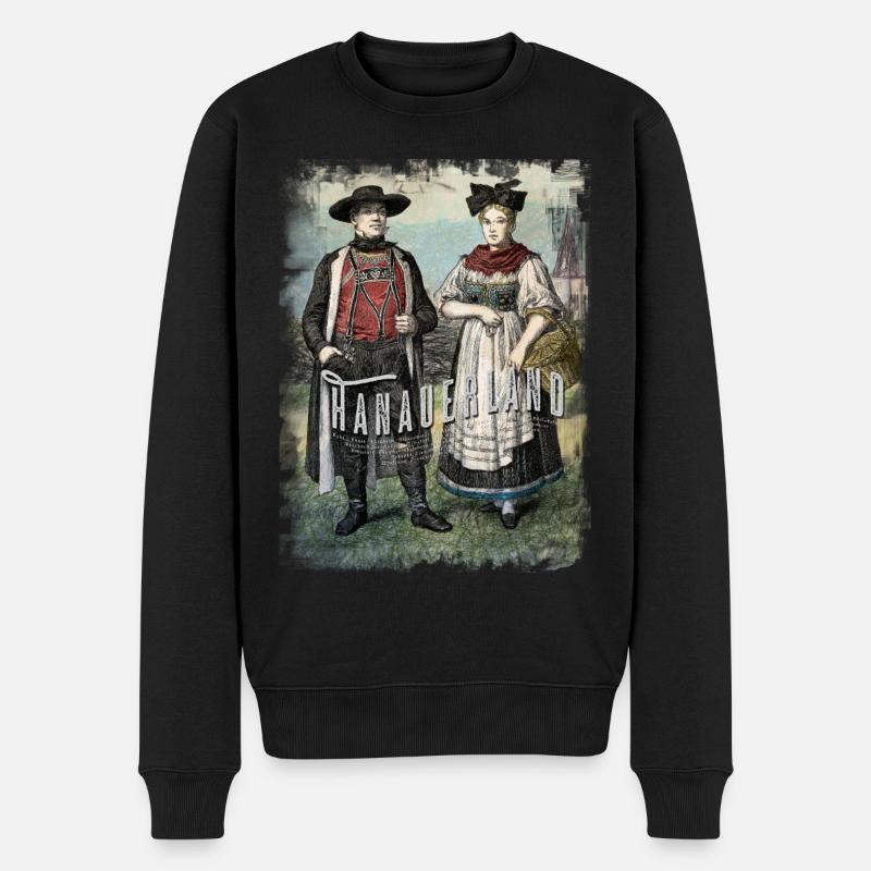 Hanauerland Tracht, Orte, Retro - Männer Premium Bio Pullover - Schwarz
