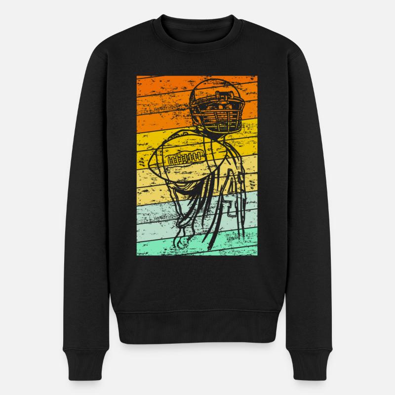 American Football Quarterback - Männer Premium Bio Pullover - Schwarz