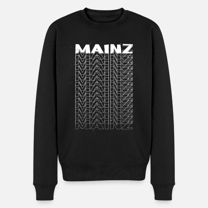 Mainz Deutschland Stadt Schrift Skyline Heimat - Männer Premium Bio Pullover - Schwarz