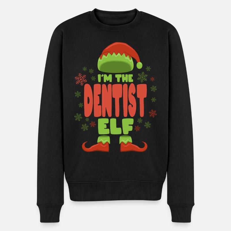 Dentiste Elfe de Noël - Pull Premium bio Homme - noir