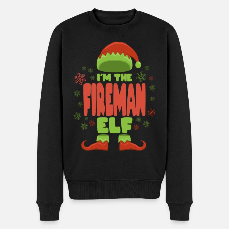 Pompier elfe de Noël - Pull Premium bio Homme - noir