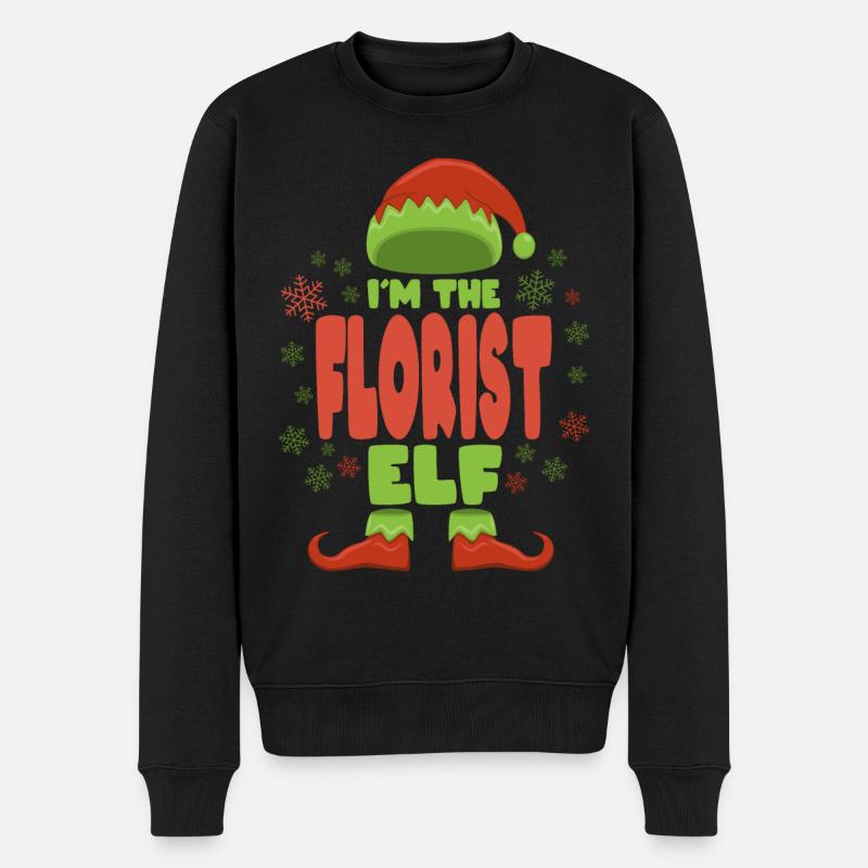 Fleuriste Elfe de Noël - Pull Premium bio Homme - noir