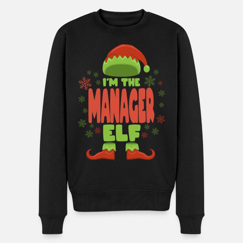 Manager Christmas Elf - Men's Premium Organic Jumper - black