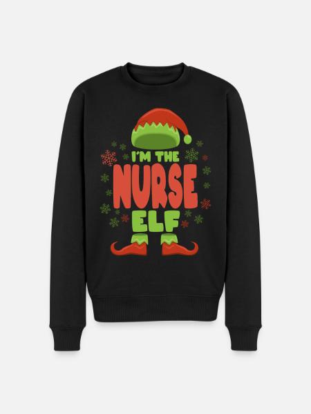Nurse Christmas Elf - Men's Premium Organic Jumper - black