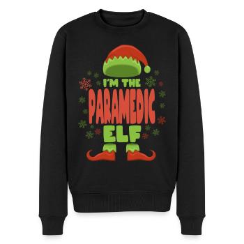 Ambulancier paramédical lutin de Noël - Pull Premium bio Homme - noir - Devant - Nico (187cm)