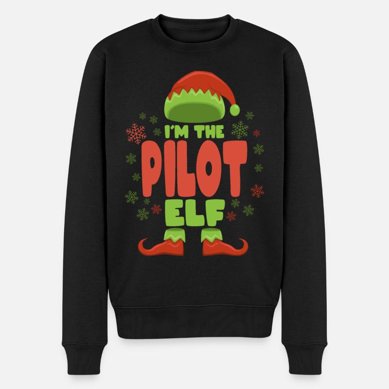 Pilote elfe de Noël - Pull Premium bio Homme - noir
