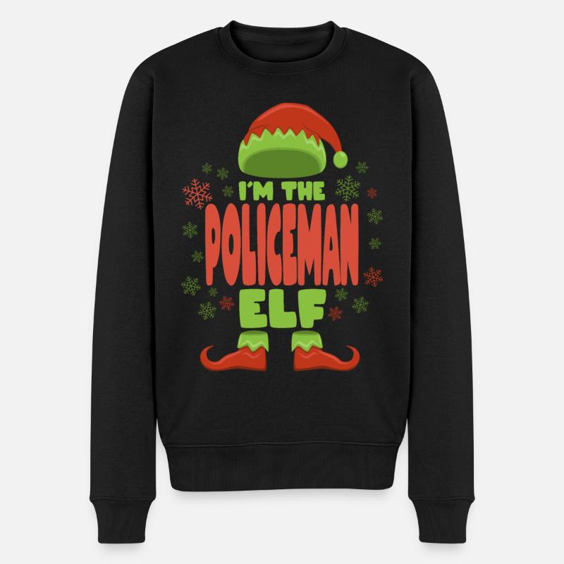 Elfe de Noël policier - Pull Premium bio Homme - noir