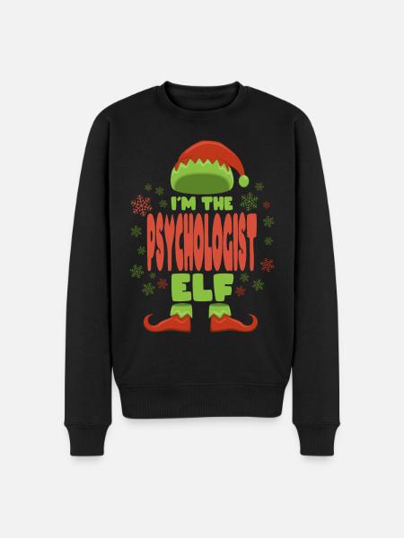 Psychologist Christmas Elf - Men's Premium Organic Jumper - black