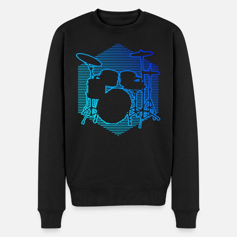 Drummer Drum Kit Drummer - Pull Premium bio Homme - noir