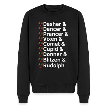 Rentier Namen Weihnachten - Männer Premium Bio Pullover - Schwarz - Vorne - Nico (187cm)