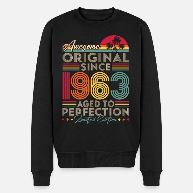 1963 Vintage Original Retro Geburtstagsgeschenk - Männer Premium Bio Pullover - Schwarz