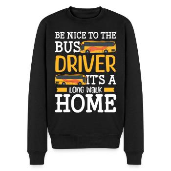 Fahrer Busfahrerin Reisebus - Männer Premium Bio Pullover - Schwarz - Vorne - Nico (187cm)
