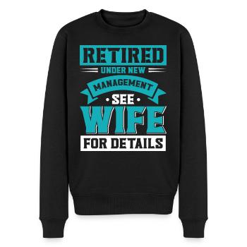 pensionné retraite humour idée cadeau grand-père - Pull Premium bio Homme - noir - Devant - Nico (187cm)