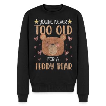 Teddy Spielzeug Niedlich - Männer Premium Bio Pullover - Schwarz - Vorne - Nico (187cm)