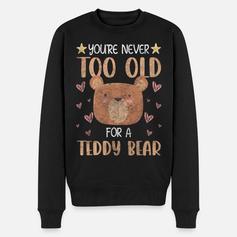 Teddy Spielzeug Niedlich - Männer Premium Bio Pullover - Schwarz