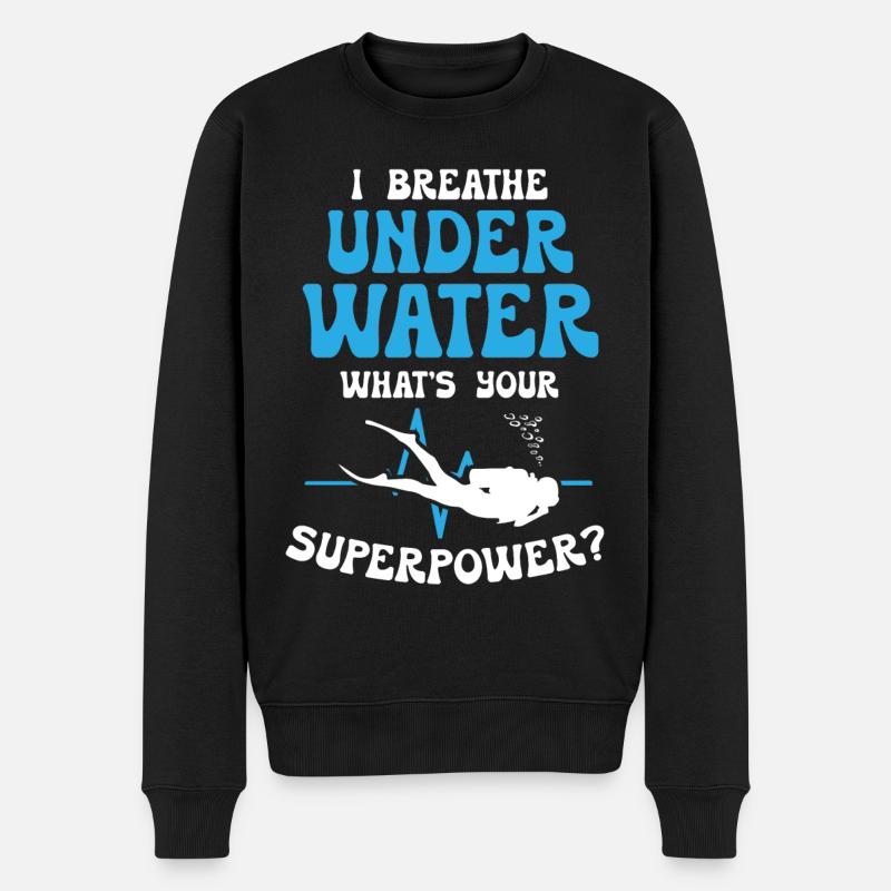Funny Scuba Diving - Männer Premium Bio Pullover - Schwarz