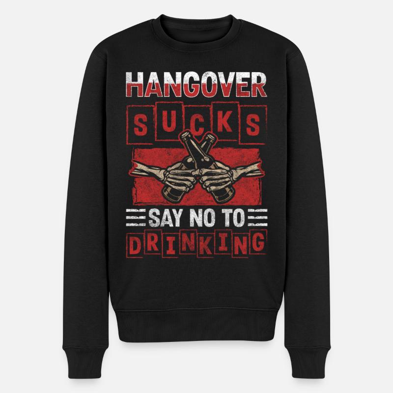 Alcool Non Merci Boire Motivation - Pull Premium bio Homme - noir