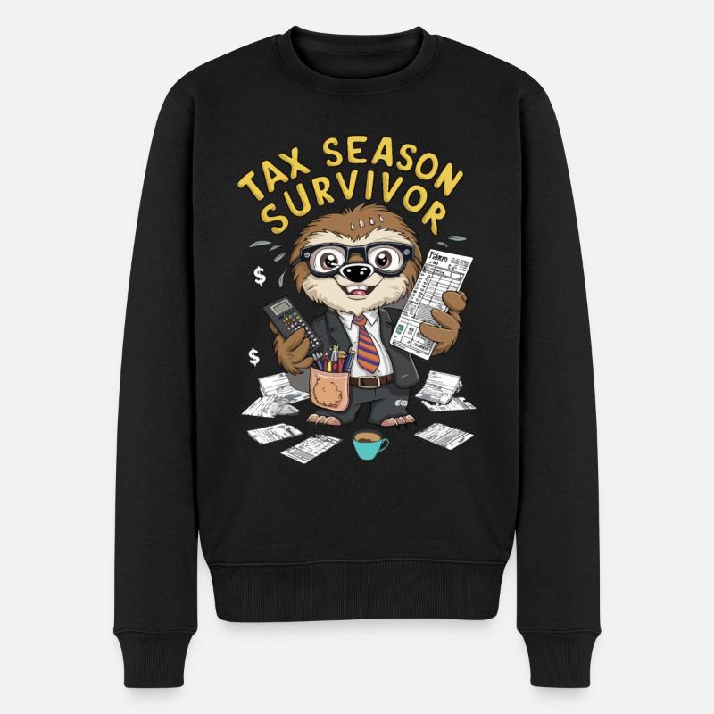 Steuersaison Überlebender - Männer Premium Bio Pullover - Schwarz
