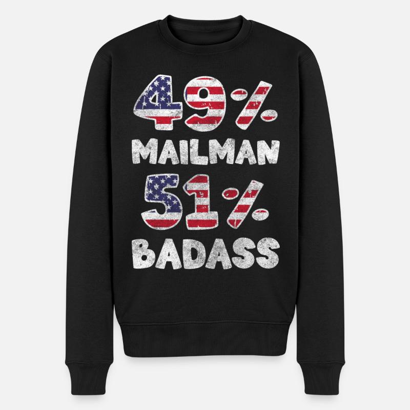Post Kurier Briefzusteller - Männer Premium Bio Pullover - Schwarz