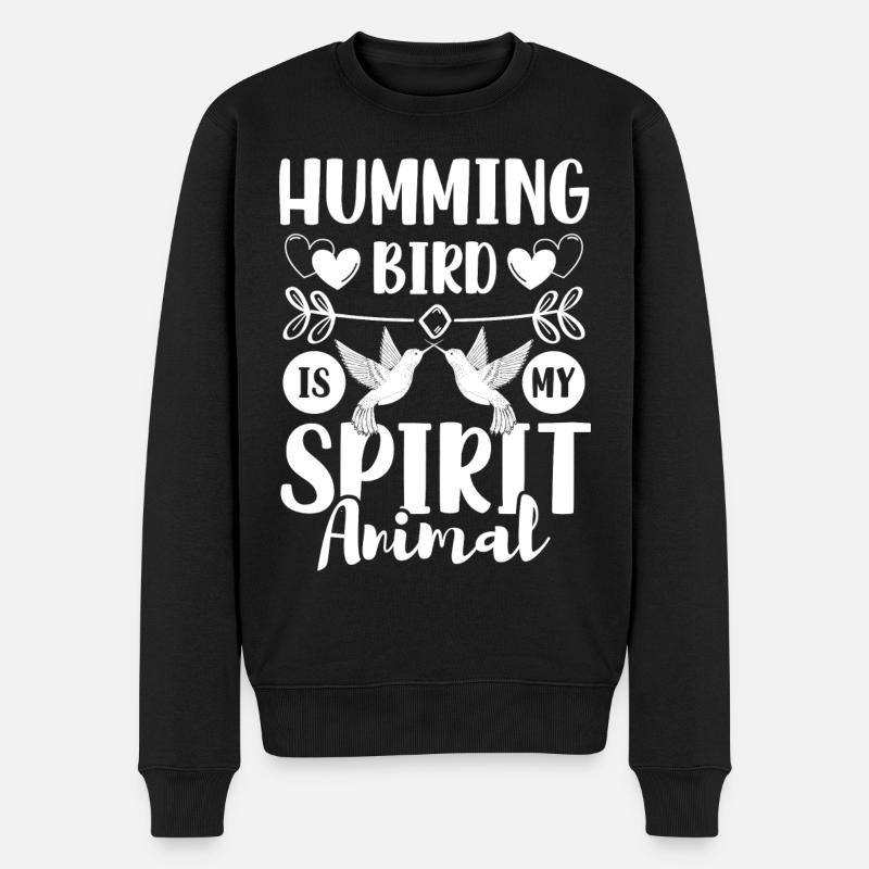 Kolibri Flugtier Frühling - Männer Premium Bio Pullover - Schwarz