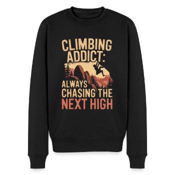 Klettern Freeclimbing felsklettern Spruch - Männer Premium Bio Pullover - Schwarz - Vorne - Nico (187cm)