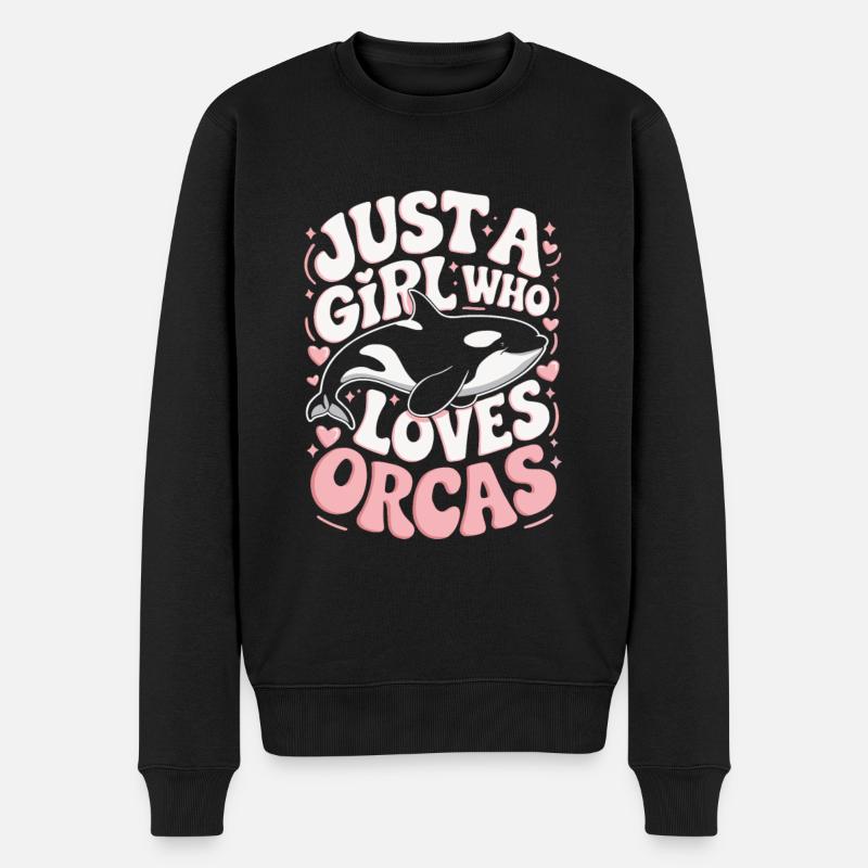 Orca Spruch Mädchen - Männer Premium Bio Pullover - Schwarz