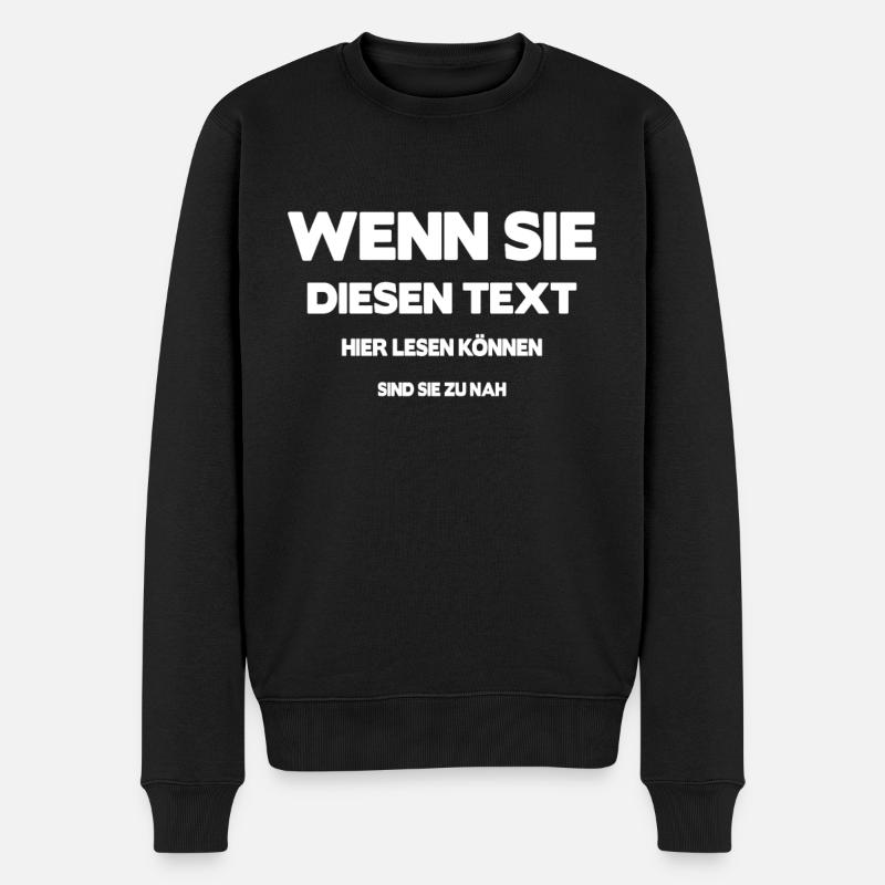 Wenn Sie diesen Text lesen können Sehtest Corona - Männer Premium Bio Pullover - Schwarz