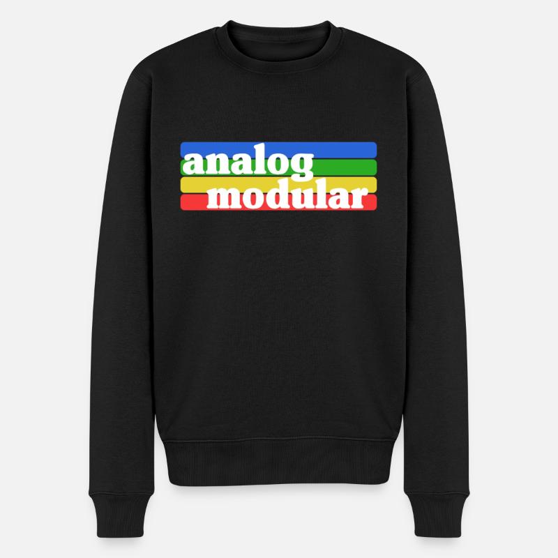 Modular Synthesizer Synth Vintage Retro Analog - Männer Premium Bio Pullover - Schwarz