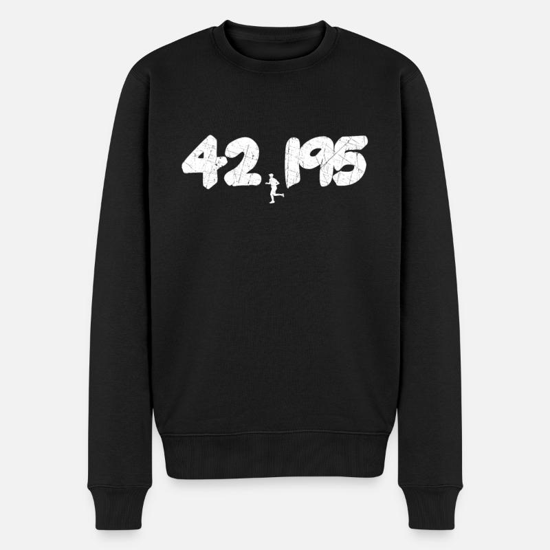 Läufer Marathon Jogger Laufen Jogging 42,195 - Männer Premium Bio Pullover - Schwarz