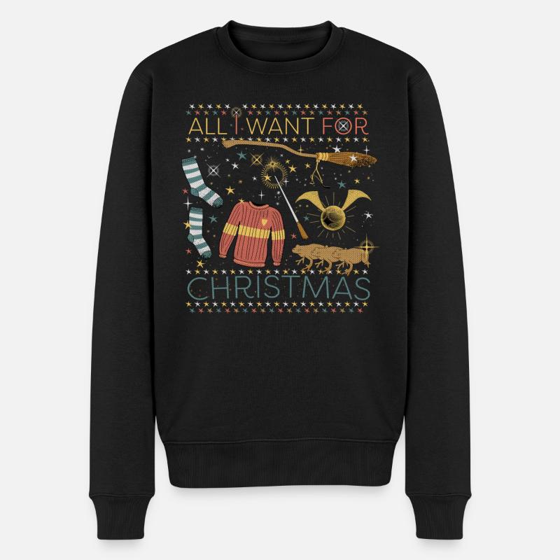 Harry Potter Ugly chandail de Noël - Pull Premium bio Homme - noir