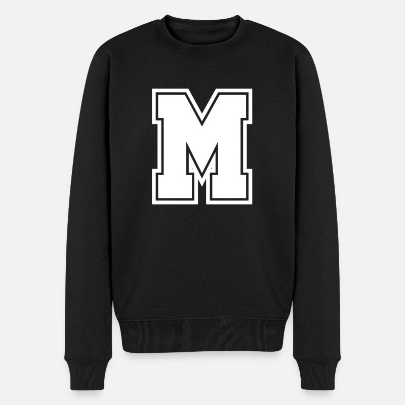 Buchstabe M - Männer Premium Bio Pullover - Schwarz