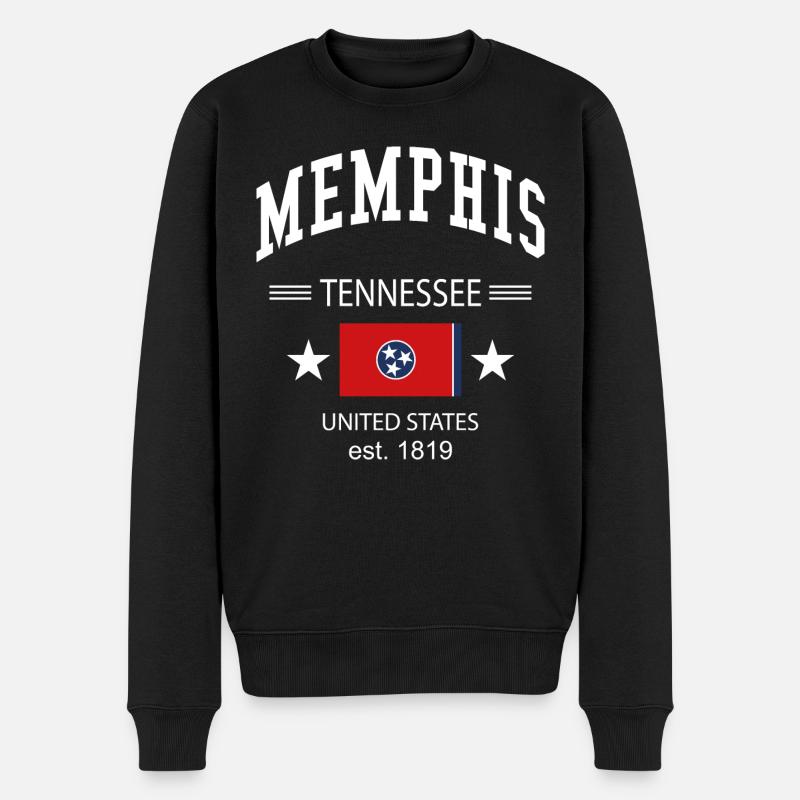 Memphis - Männer Premium Bio Pullover - Schwarz