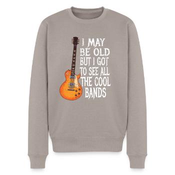 Rock Musik Opa Großvater Humor Geschenkidee - Männer Premium Bio Pullover - Taupe - Vorne - Nico (187cm)