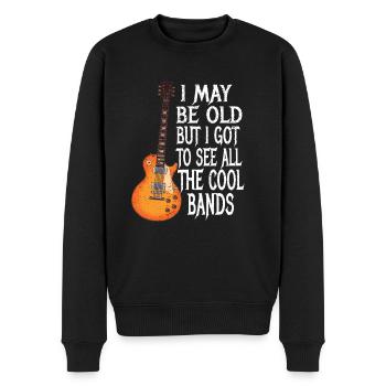 Musique Rock Grand-père Grand-père Humour Idée cadeau - Pull Premium bio Homme - noir - Devant - Nico (187cm)