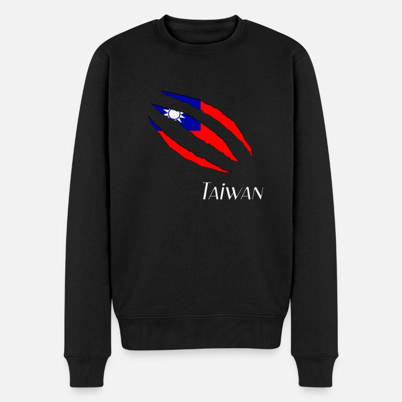 Taiwan Flag - Männer Premium Bio Pullover - Schwarz