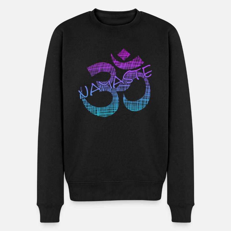 Namaste - Männer Premium Bio Pullover - Schwarz