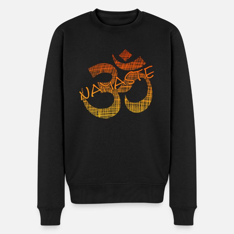 Yoga Namaste - Männer Premium Bio Pullover - Schwarz