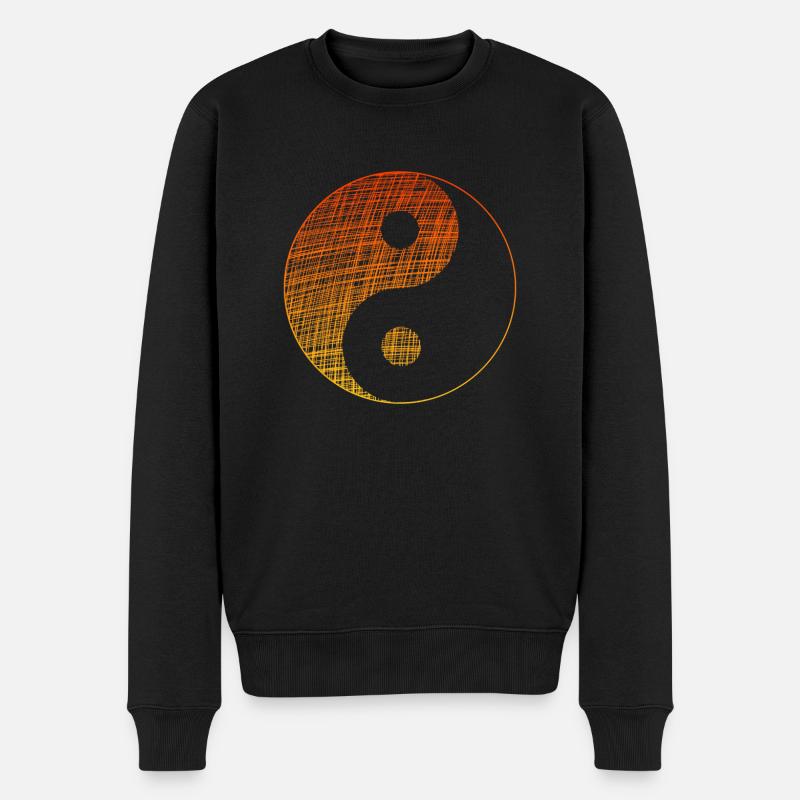 Ying Yang - Männer Premium Bio Pullover - Schwarz