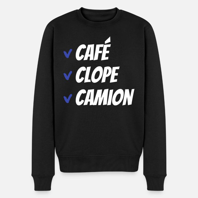 Café clope camion - Pull Premium bio Homme - noir
