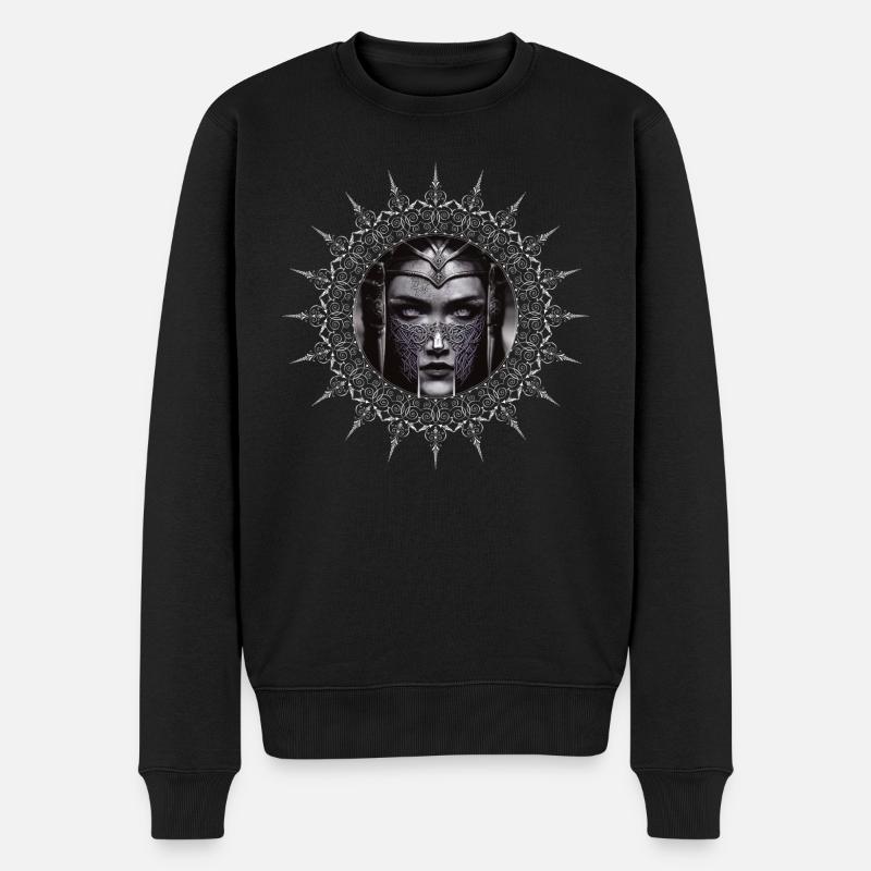 Schildmaid Wikinger Kriegerin Mittelalter Freya - Männer Premium Bio Pullover - Schwarz