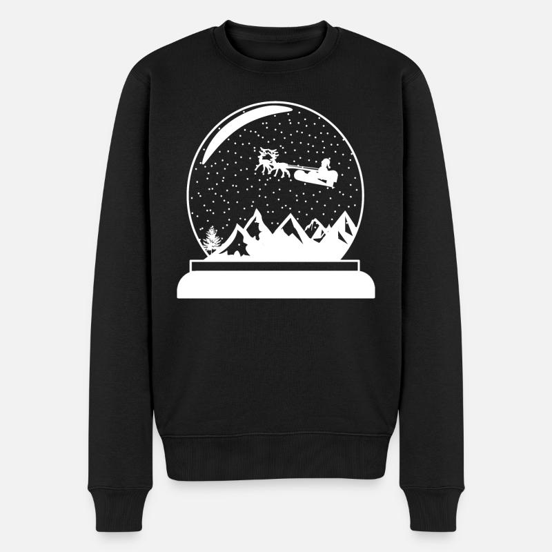 Schneekugel Weihnachtskugel Design - Männer Premium Bio Pullover - Schwarz