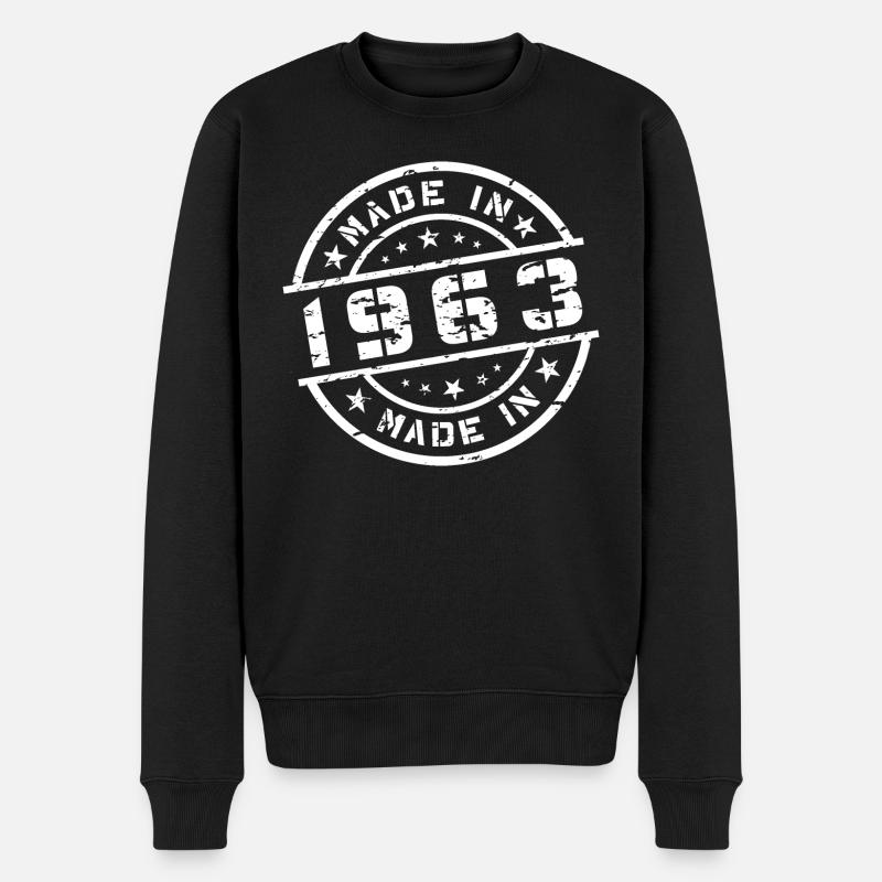 Geburtsjahr Geburtstag Born In - Made in 1963 - Männer Premium Bio Pullover - Schwarz