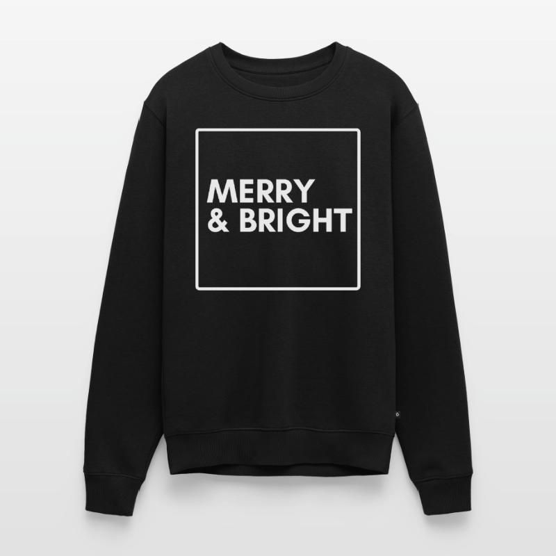 Merry & Bright: Moderner Weihnachtspullover Männer Premium Bio Pullover
