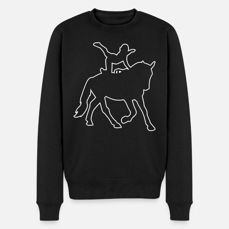 Balanceübungen Herren Pferdegymnastik - Männer Premium Bio Pullover - Schwarz