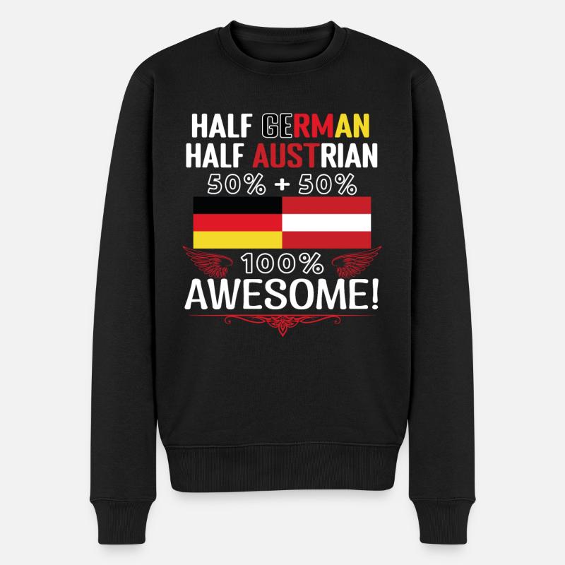 Half German, half Austrian - Men's Premium Organic Jumper - black