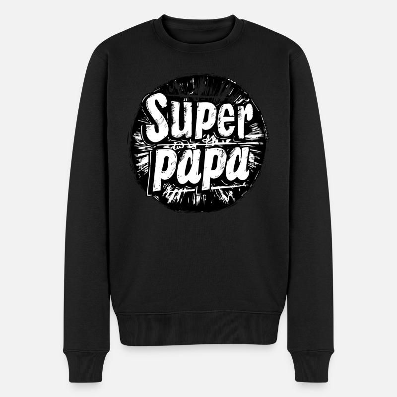 super papa - Pull Premium bio Homme - noir